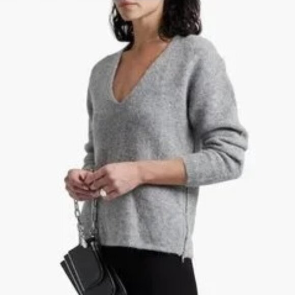 Michelle Mason Melange Zip Side Alpaca Wool Sweater - Picture 1 of 9